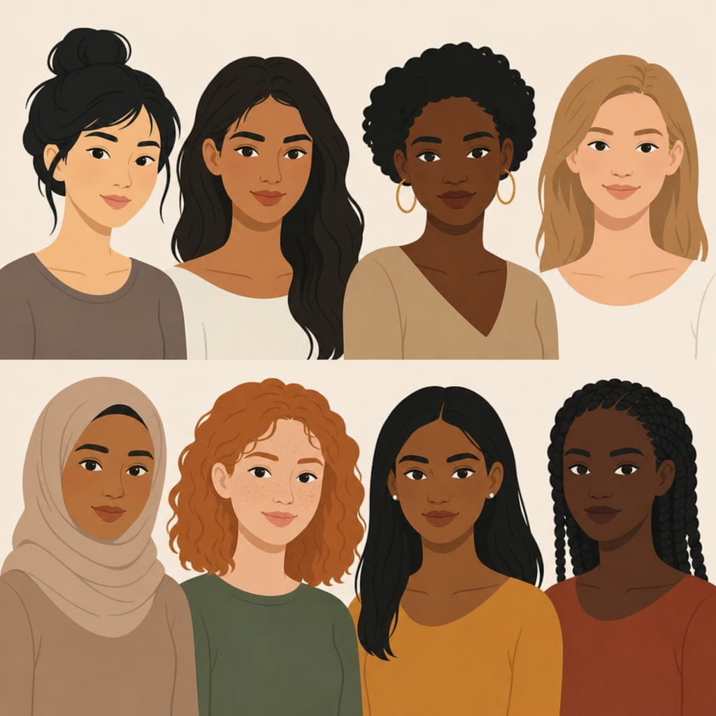 Different skin types illustrated